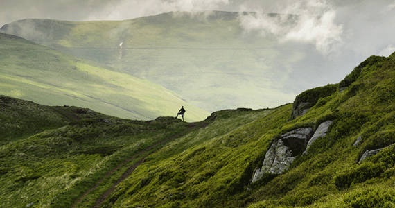 man in mountain